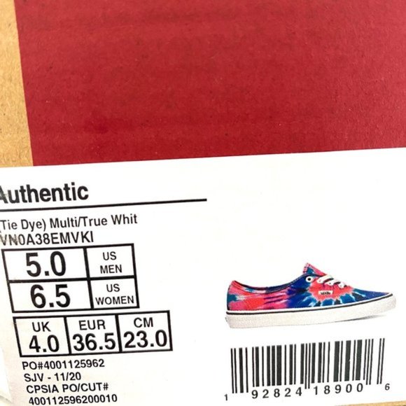 💖MEGA SALE💖 VANS Authentic Tie Dye ECD Rave Electro  Women's VN0A38EMVK shoes - Picture 11 of 13